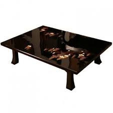Japanese Black Lacquered Low Cocktail Table Iris Design With Mother Of Pearl Inlay C 1930 S Japanese Coffee Table Cocktail Tables Black Coffee Tables