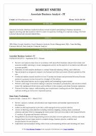 associate business analyst resume