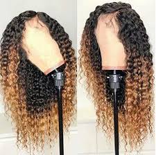 For light beige or beige scalp tones. Amazon Com Quinlux Wigs Deep Curly Two Tones Color 1b 30 Color Free Part Human Hair Lace Front Wigs 150 Density Preplucked Ombre Blond Remy Curly Hair Wig For Women Beauty