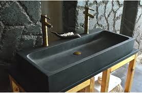 black basalt stone basin