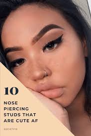 Her piercings are the less colored ones, which means they may have a virtual division effect for her face. 10 Nose Piercing Studs That Are Cute Af Society19