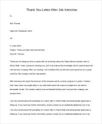 Use this sample to craft one that can help boost your candidacy. Free 7 Sample Thank You Letter After Interview In Pdf Ms Word