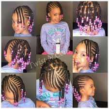 Cute little black girl hairstyles with 2 braids Style Guide 40 Cornrows Hairstyles With Beads For Kids And Tweens Coils And Glory