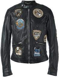 Dolce Gabbana Musical Patch Leather Jacket Jackets Men Fashion Leather Jacket Cool Jackets For Men