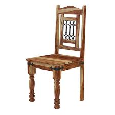 Bringing together warm acacia wood and durable metal, our versatile alicante collection offers a beautiful and contemporary setting for your alfresco. Peoria Solid Wood Wrought Iron Rustic Kitchen Dining Chair