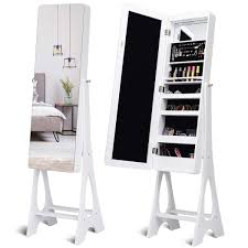 This jewelry armoire with mirror is a statement piece. Waterjoy Led Jewelry Armoire Organizer With Bevel Edge Full Length Mirror Standing Mirror Jewelry Box 3 Angle Adjustable Mirror Jewelry Cabinet White Buy Online In Aruba At Aruba Desertcart Com Productid 177997666