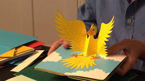 With a pencil, make a light dot in the center of the folded edge. This Tutorial Explains How To Make A Triple V Fold From One Piece Of Card It 39 S An Exciting Shape That Is Surprisingly Pop Up Art Pop Up Cards Pop Up Book