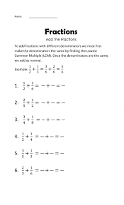 We can use one of the following methods to add fractions with unlike denominators. Adding And Subtracting Fractions With Unlike Denominators Worksheet