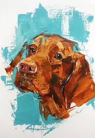 Hungarian Vizsla By Anna Cher Dog Portraits Painting Dog Art Dog Paintings