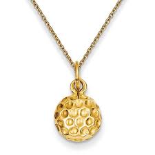 Ending friday at 6:02pm pst. Golf Ball Pendant Necklace In 14k Yellow Gold
