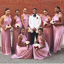 2019 Maxi Style A Line Bridesmaid Dresses Pleats Floor Length Elastic Slik Like Satin Maid Of Honor Wedding Guest Gown Formal Evening Dress Alexia