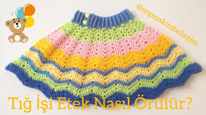Volanli Tig Isi Kolay Bebek Etegi Yapimi Baby Knitting Patterns Krose Bebek Etek