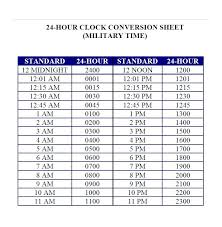 30 Printable Military Time Charts Template Lab