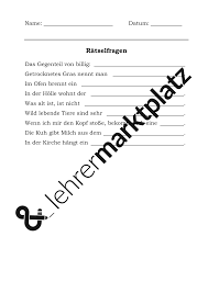 Deutsch Eu Raetselfragen Unterrichtsmaterial Im Fach Deutsch Ubungsblatt Unterrichtsmaterial Wortarten