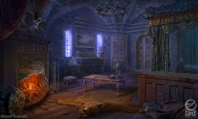 Ravenhearst S Bedroom Game Scene By Https Www Deviantart Com Aleksandr Osm On Deviantart Fantasy Castle Fantasy Bedroom Bedroom Games