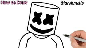 Draw two vertical lines as guides for the sides of marshmello's head. How To Draw Marshmello Art Tutorial Youtube