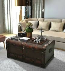 Brown/black medium square wood coffee table with shelf. Large Wooden Treasure Storage Trunk Vintage Antique Chest Brown Coffee Table New Home Garden Furniture Treasure Chest