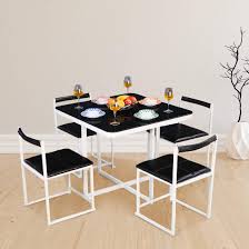 Due to differences in screen resolutions, the fabrics and finishes displayed may vary. Hometown Kube Mild Steel Glass Four Seater Dining Set In Black White Colour Amazon In Furniture