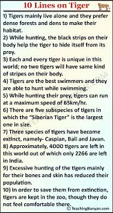 Maybe you would like to learn more about one of these? 10 Lines On Tiger In English For Children And Students