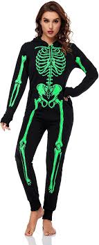 Buy Uratot Women Skeleton Costume Glow In The Dark Halloween Onesie Pajama Online In Saint Helena Ascension And Tristan Da Cunha B09c23l7jv