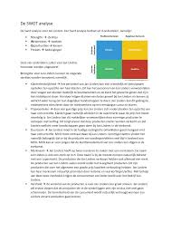 De Swot Analyse Voor Jan Linders Voorbeeld De Swot Analyse De Swot Analyse Voor Jan Linders Een Studeersnel