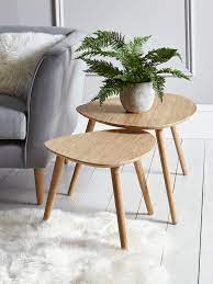 Oak nest of 2 tables. Two Aalto Nesting Tables