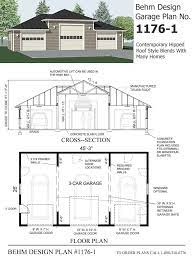 Garage Plan 1176 1 By Behm Design 3 Car Garage Plans Garage Plans Three Car Garage