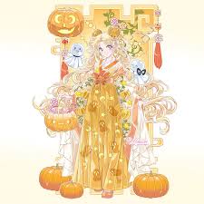 Cute Usagi in Halloween 🎃👻style, a mix of different styles, I really  wanted to draw something like this 😊🎨 Pinmaker @pinishipins 🌟 #anime  #cute #sailormoon #pin #usagi #helloween #fluffy #pumpkins #manga #kimono #