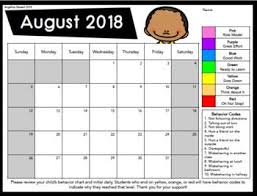 Fully Editable 2018 2019 Clip Chart Behavior Calendars In