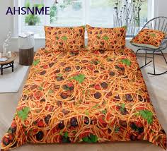 Ahsnme High Definition 3d Pattern Food Set Cover Set Polyester Pepper Spaghetti Bedding Set Super King Queen Twin Size Bed Set Aliexpress Home Garden