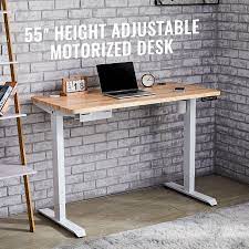 55x27 Height Adjustable Desk With Usb Charging For Home Office More White Walmart Com In 2021 Adjustable Height Desk Adjustable Standing Desk Adjustable Desk