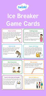 Ice Breaker Game Cards School Games For Kids Icebreaker Games For Kids Group Ice Breaker Games