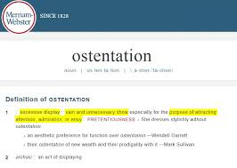 Ostentation Words Definitions Understanding