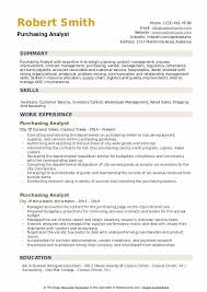Their primary responsibility is to serve as the liaison between their employer and vendors. Purchase Analyst Resume Procurement Analyst Interven