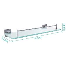 Read customer reviews of unique brushed nickel bathroom accessories ideas and compare prices of modern and contemporary. Homeideas Bathroom Tempered Glass Shelf Wall Mounted With Towel Bar 15 Inch Brushed Nickel Rustproof Sus304 Stainless Steel 2 Tier Frosted Glass Shelf Hardware Bathroom Hardware Ilsr Org