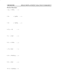 Chemistry single replacement reaction worksheet. Chemistry Single Replacement Reaction Worksheet