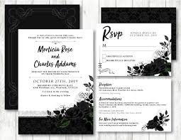 Gothic Black Widow Rose Theme Printable Wedding Invitation Rose Invitation Spider Invitation Romatic Vampire Wedding Red Rose Rose Wedding Invitations Wedding Printables Pretty Wedding Invitations