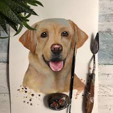 Framed Custom Hand Painted Dog Portrait, Custom Dog Painting From Photo,  Original Dog Painting, Pet Painting, Personalized Dog Owner Gift