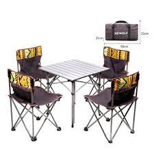 It comes with a folding table on the side. Hewolf Lengthened Version 5 Pcs Camping Table Chairs Set Fishing Chairs Portable Comfortable Picnic Folding Chairs Tables Outdoor Beach Travel Sale Banggood Com