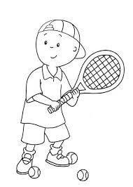 Coloring pages for kids tennis coloring pages. Caillou Learn To Play Tennis Coloring Page Coloring Sun