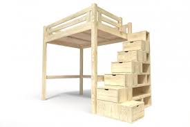 Cameretta soppalco artigianale con letto a soppalco scontata. Letto A Soppalco Alpage Con Scala Cubo Abc Meubles
