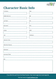 Character Basic Profile Worksheet A Free Downloadable Printable Pdf To Help With The Character Creation For Y Writing A Book Book Writing Tips Novel Writing