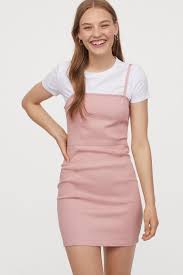 Fitted Dress Light Pink Twill Ladies H M Us Bodycon Dress Fashion Clothes Women Mini Dress
