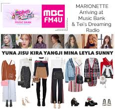 Marionette Arriving At Music Bank Radio Show Korean Girl Fashion Stage Outfits Kpop Outfits