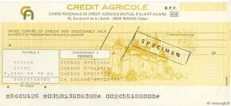 Le crédit agricole ille et vilaine est représenté par plus de 1 265 collaborateurs, répartis au siège ainsi que dans 107 agences bancaires dont des agences entreprises et collectivités publiques, banques privée, grandes entreprise et promotion immobilière. Francs Specimen France Regionalism And Miscellaneous Rennes 1979 Doc Cheque B92 0679 Banknotes