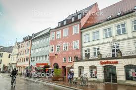 Traditional German Architecture With People Walking In The Street In In 2020 German Architecture Architecture Images Photo