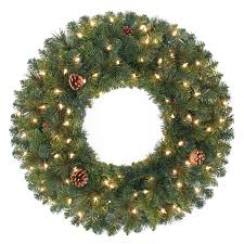 Holiday Living 30 In Pre Lit Indoor Outdoor Electrical Outlet Green Pine Artificial Christmas Wreath With White Clear Incandescent Lights Lowes Com Artificial Christmas Wreaths Christmas Wreaths Incandescent Lights