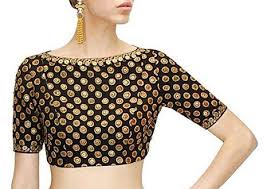 Black And Gold Combination Blouse Designs Fabboom New Latest Black Colour Blouse Amazon In Clothing Accessories Clothes Blouse Designs Colourful Outfits