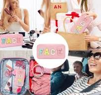 Amazon.com: DYSHAYEN Nylon Cosmetic Bag Preppy Face Care Makeup Bag for  Women Travel Toiletry Organizer with Chenille Letter Patches (Pink-FACE) :  ...