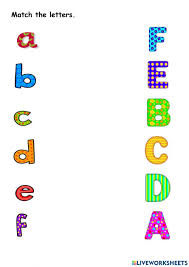 English as a second language (esl) grade/level: Alphabet A B C D E F Online Exercise For Grade 1